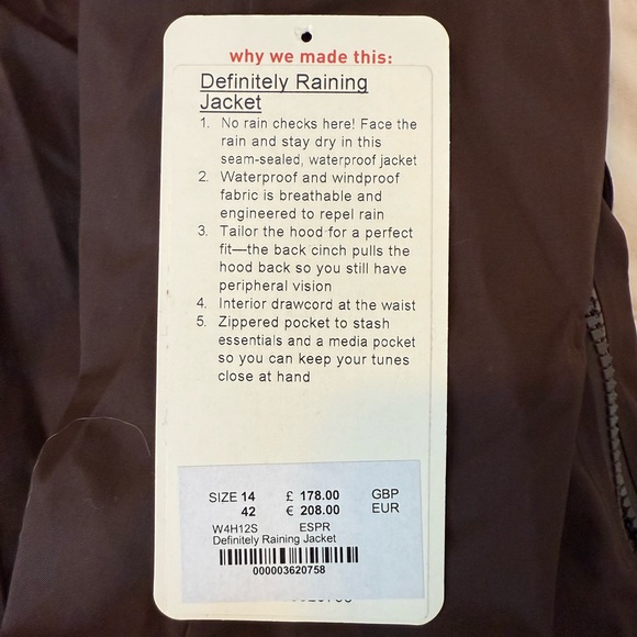 Lululemon Definitely Raining Jacket - 10 - Picture 12 of 12